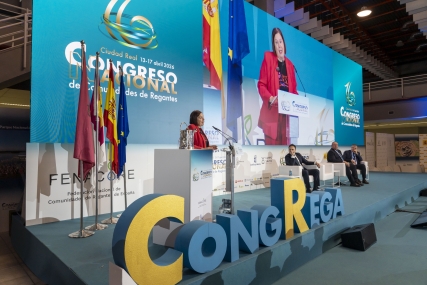 La secretaria de Estado, Begoña García Bernal, clausuró el 16 Congreso Nacional de Comunidades de Regantes de Ciudad Real